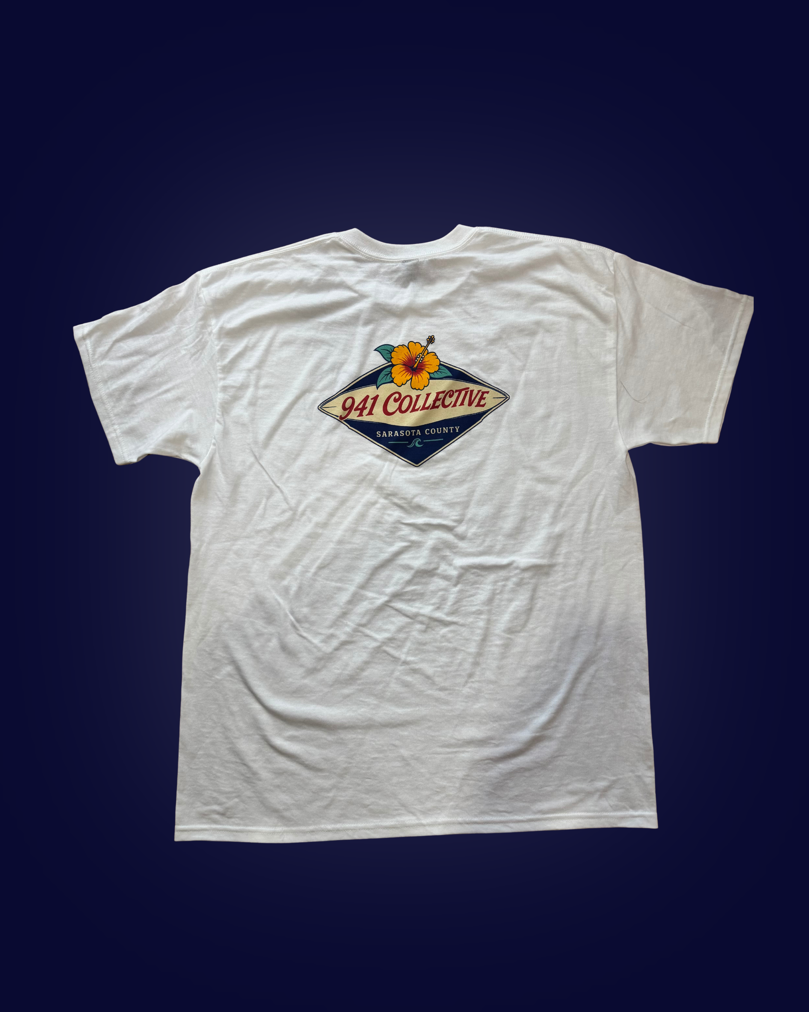 941 Hibiscus Tee — White — back